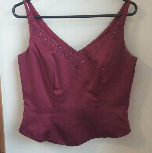 Wine red brides maid top and shoulder cover set.